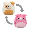 Плюшена играчка Squishmallows 2 в 1, шотландската котка Жералдин/ булдогът Брок, 13 см