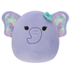 Плюшена играчка Squishmallows Лилавото слонче Анджали с фибичка с цвете, 20 см