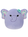 Плюшена играчка Squishmallows Лилавото слонче Анджали с фибичка с цвете, 20 см