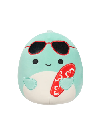 Плюшена играчка Squishmallows Делфинът Пери със слънчеви очила и дъска за сърф, 20 см
