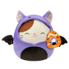 Плюшена играчка Squishmallows Котката Кам в лилав костюм на прилеп, 20 см