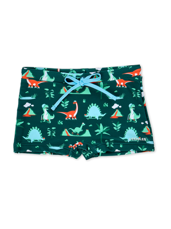 Весели детски еластични плувни шорти Динозавърски скейтпарк