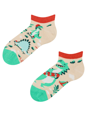 Весели детски къси чорапи Динозавърски скейтпарк