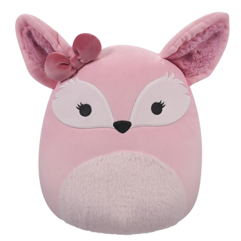 Плюшена играчка Squishmallows, Миракъл, розовата лисица-фенек с панделка, 30 см