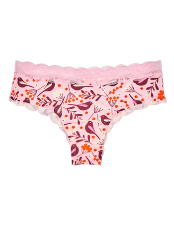 Дамски дантелени бикини Птици и плодове