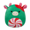 Плюшена играчка Squishmallows – Рубен, зелената крава с коремче-въртележка, 20 см