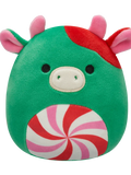 Плюшена играчка Squishmallows – Рубен, зелената крава с коремче-въртележка, 20 см