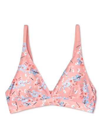Дамски безшевен сутиен с триъгълни чашки Цветна леха