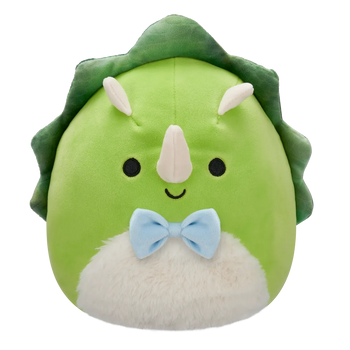 Плюшена играчка Squishmallows Зеленият трицератопс Тристан с пухкаво коремче, 20 см