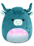 Плюшена играчка Squishmallows, Зелената шотландска крава Кларк, 13 см