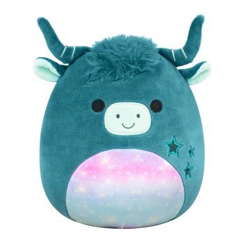 Плюшена играчка Squishmallows, Зелената шотландска крава Кларк, 13 см