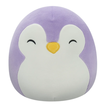 Плюшена играчка Squishmallows, Ели, лилавият пингвин със затворени очи и бяло коремче, 20 см