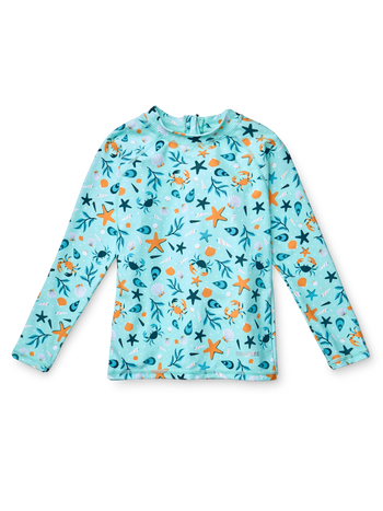 Детска плувна тениска с УВ защита Морски раковини