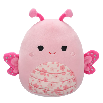 Плюшена играчка Squishmallows Розовата пеперуда Мого с черешови цветове на коремчето, 20 см
