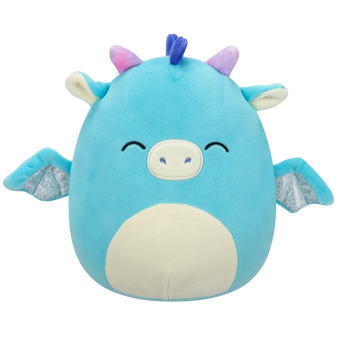 Плюшена играчка Squishmallows, Тъмнозеленият дракон със затворени очи Татяна, 20 см