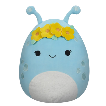 Плюшена играчка Squishmallows,Натнат - пастелносиньото извънземно с венец от цветя, 40 см