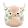 Плюшена играчка Squishmallows Бледозелената петниста високопланинска крава с пухкаво коремче Селестино, 20 см