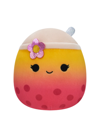 Плюшена играчка Squishmallows с две лица, Бъбъл чай и ананас, 13 см