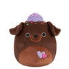 Плюшена играчка Squishmallows – Шоколадовият лабрадор брауни Рико с топка лилав сладолед, 20 см