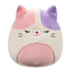 Плюшена играчка Squishmallows Fuzzamallows, Котката Нел с розови и лилави петна, 30 см