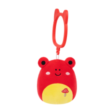 Ключодържател Squishmallows Червената тропическа жаба Обу с избродирана гъбка, 9 см