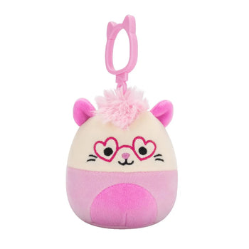 Плюшена играчка-ключодържател Squishmallows – Розовият опосум Шамблес, 9 см