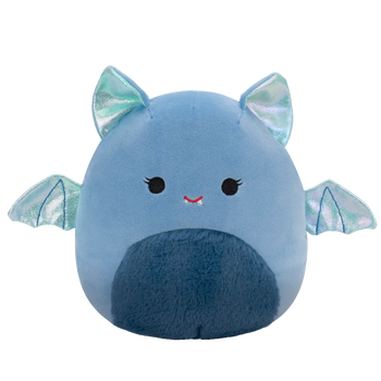 Плюшена играчка Squishmallows Синият прилеп с пухкаво коремче и металически криле Есте, 20 см