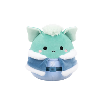 Плюшена играчка Squishmallows – Трой, светлосиният гоблин със зимно облекло, 20 см
