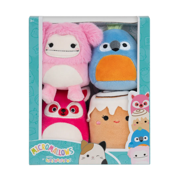 Комплект от 4 плюшени играчки Squishmallows Micromallows – Шанел, Брина, Лусия, Тенис