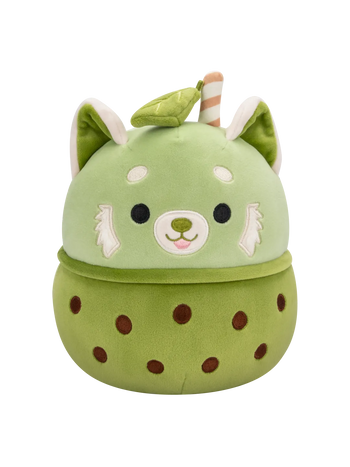 Плюшена играчка Squishmallows Червената панда-бъбъл тий със сламка, 20 см