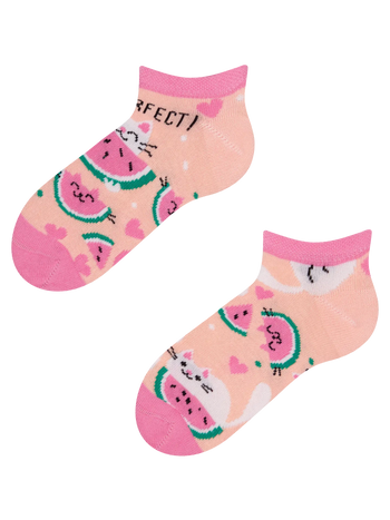 Весели детски къси чорапи Динена котка