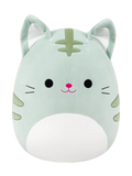 Плюшена играчка Squishmallows – Чейс, светлозелената таби котка, 35 см