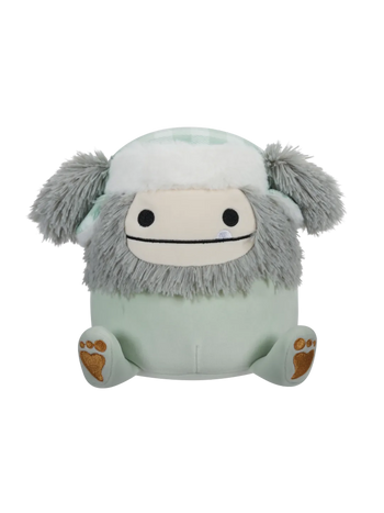 Плюшена играчка Squishmallows Сивата Голяма стъпка Евита с ушанка, 20 см